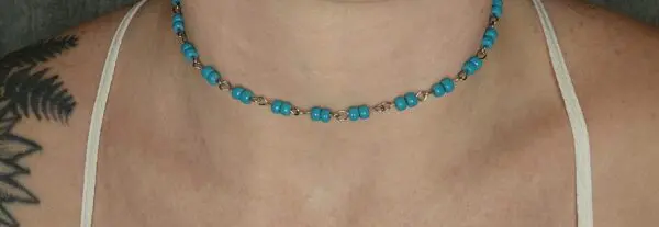 Teal Beaded Choker